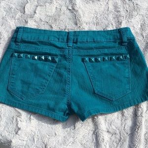 Love Notes Teal Denim Shorts